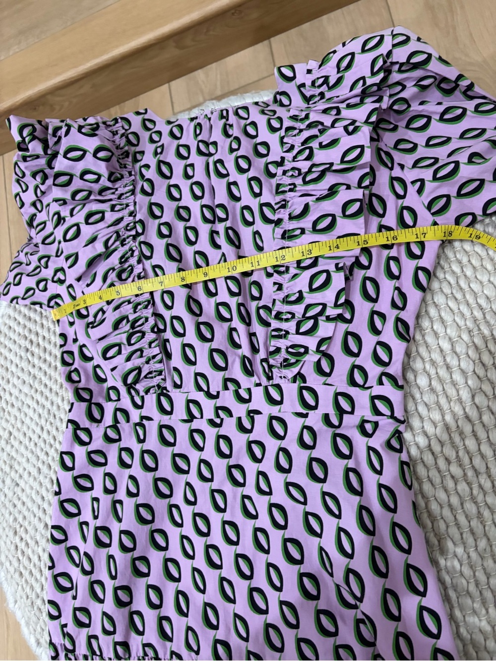 Cynthia Rowley Campbell Geometric Midi Ruffle Dress Size 4 - Picture 4 of 15